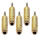Adapter jack 3,5 mm męski na 6,5 mm żeński Redukcja dla słuchawek i kabli z wtykiem 6,5 mm Obudowa ze stopu cynku w kolorze złotym 4