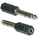 Adaptér jack 3,5 mm samica na 6,5 mm samec Redukcia na pripojenie slúchadiel alebo audio kábla do zdierky 6,5 mm Čierne šesťhranné telo 2