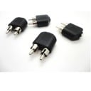 Adaptér jack 3,5 mm samice na 2x RCA cinch samec pro připojení kabelu s konektorem jack k zařízení se zdířkami RCA Černý s kovovými kolíky 3