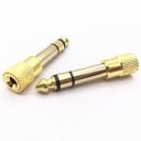 Adapter jack 6,35 mm han til 3,5 mm hun Reduktion til tilslutning af hovedtelefoner eller kabel med 3,5 mm stik til 6,35 mm stik Guld farve 5