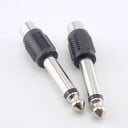 Adapter jack 6,35 mm han til RCA cinch hun 10 stk Reduktion til tilslutning af RCA-kabel til jack-stik Mono udførelse Metalender 6