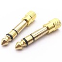 Adapter jack 6,35 mm hane till 3,5 mm hona Reduktion för att ansluta hörlurar eller kabel med 3,5 mm kontakt till 6,35 mm uttag Guld färg 4