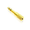 Adapter jack 6,35 mm hane till 3,5 mm jack hona för anslutning av hörlurar och kablar Stereo adapter i guld med räfflad ände 4