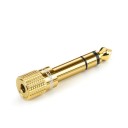 Adapter jack 6,35 mm mannelijke naar 3,5 mm vrouwelijke jack voor koptelefoons en audioapparaten Stereo adapter met geribbeld handvat Afmeting 1