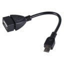 Adapter Micro USB han til USB hun 3 stk Korte kabel til tilslutning af USB tilbehør til enhed med Micro USB Længde 13 cm Sort farve 2