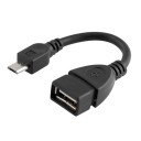 Adapter Micro USB hane till USB hona med kort kabel För att ansluta USB-tillbehör till enhet med Micro USB-port Svart färg 1