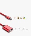 Adaptér Micro USB samec na USB samice s opleteným kabelem pro telefon a tablet Délka 18 cm Pro připojení flash disku nebo myši 4
