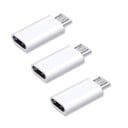 Adapter Micro USB til USB-C 3 stk Reduktion til opladning af telefon med USB-C kabel Micro USB han USB-C hun Lille størrelse 1