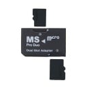 Adaptér MS Pro Duo pre dve karty Micro SD a Micro SDHC Redukcia pamäťových kariet pre zariadenia so slotom MS Pro Duo Očíslované sloty Plast 7
