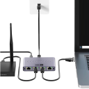 Adapter rozdzielający Ethernet RJ45 4 porty 1000Mbps gigabit LAN splitter Cat6 szare metalowe wykonanie dla urządzeń sieciowych 2