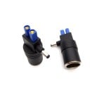Adaptér se zásuvkou autozapalovače na konektory EC5 a DC 5,5 x 2,1 mm Pro napájení 12V příslušenství Černé tělo s modrým konektorem EC5 6