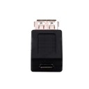 Adapter USB 2.0 na Micro USB z gniazdami po obu stronach do połączenia dwóch kabli. Opakowanie 2 sztuki. Kompaktowe czarne wykonanie 2