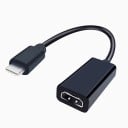 Adapter USB-C han til HDMI hun til tilslutning til skærm eller tv. Opløsning op til Full HD 1080p. Længde 20 cm. Sort finish. 4