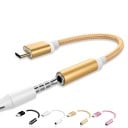 Adaptér USB-C na 3,5 mm jack pro připojení drátových sluchátek k telefonu a tabletu Kabel s nylonovým opletem Hliníková pouzdra konektorů 5
