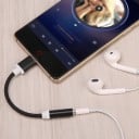 Adaptér USB-C na 3,5 mm jack pro připojení drátových sluchátek k telefonu a tabletu Kabel s nylonovým opletem Hliníková pouzdra konektorů 10