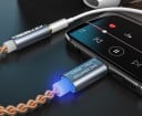 Adaptér USB-C na 3,5 mm jack s DAC převodníkem 32 bit 384 kHz pro sluchátka a reproduktory Pletený kabel Délka 11 cm Slitina hliníku 6