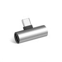 Adaptér USB-C na 3,5mm jack a USB-C pre počúvanie hudby pri nabíjaní Kompaktný rozbočovač v tvare T pre telefóny s konektorom USB-C 3