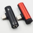 Adaptér USB-C na 3,5mm jack a USB-C pre slúchadlá a nabíjanie súčasne Kompaktné telo zo zliatiny hliníka a TPE Bočný konektor USB-C 7