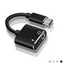 Adapter USB-C na 3,5mm jack i USB-C do jednoczesnego ładowania i słuchania muzyki przez słuchawki Krótki kabel Długość 12 cm Aluminium i TPE 5