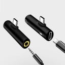 Adapter USB-C na 3,5mm jack i USB-C do słuchawek oraz ładowania jednocześnie Kompaktowa obudowa z aluminium i TPE Boczny złącze USB-C 9