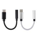 Adaptér USB-C na 3,5mm jack pre pripojenie káblových slúchadiel k telefónu Opletený nylonový kábel Koncovky zo zliatiny hliníka Dĺžka 12 cm 5