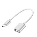 Adaptér USB-C na USB 2.0 pro připojení flash disku nebo myši k telefonu Opletený nylonový kabel Koncovky ze slitiny hliníku Délka 19,1 cm 3