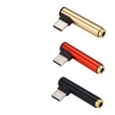 Adaptér USB-C samec na 3,5 mm jack samica pre pripojenie slúchadiel k zariadeniu s USB-C Úhlové prevedenie 90° zo zliatiny hliníka a TPE 3
