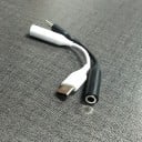 Adapter USB-C til 3,5 mm jack til tilslutning af kablede hovedtelefoner til enhed med USB-C stik Korte kabel med glat overflade 4