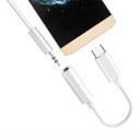 Adapter USB-C til 3,5mm jack til tilslutning af kablede hovedtelefoner til telefon Sæt med 3 stk Hvid adapter med kort kabel Længde 12 cm 2