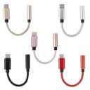 Adapter USB-C till 3,5 mm jack för att koppla kabelhörlurar till telefon Flätad nylonkabel Kontakter av aluminiumlegering Längd 12 cm 3