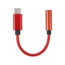 Adapter USB-C till 3,5 mm jack för att koppla kabelhörlurar till telefon Flätad nylonkabel Kontakter av aluminiumlegering Längd 12 cm 4