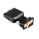 Adapter VGA na HDMI z wejściem audio 3,5 mm jack Do podłączenia komputera do telewizora lub monitora Zasilanie z USB Wymiary 6,7 x 3,3 x 1,7 cm 4