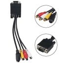 Adapter VGA til S-video og 3x RCA Kabeladapter med VGA hanstik og S-video og RCA hunstik Længde 18 cm Materiale PVC 3