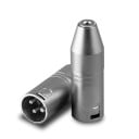 Adaptér XLR 3pin samec na 3,5 mm jack TRS samica na pripojenie mikrofónu k vstupu XLR Kovové telo Rozmer cca 5,7 x 2,1 cm Strieborný 2