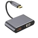 Adaptor 4 în 1 USB-C la HDMI VGA USB 3.0 și USB-C pentru monitor sau proiector Rezoluție HDMI de până la 4K și VGA de până la 1080p Corp din aluminiu 1