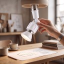 Adaptor de extensie pentru soclu E27 Rotativ la 360 de grade Cu articulație pentru înclinare Lungime 12,5 cm Plastic ABS Alb Pentru lămpi și corpuri de iluminat 6