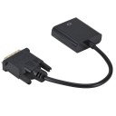 Adaptor DVI-D masculin la VGA feminin cu cablu pentru conectarea unui monitor sau proiector cu intrare VGA Lungime 26 cm Șuruburi de fixare Negru 3