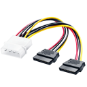 Adaptor IDE Molex cu 4 pini la 2x SATA, splitter pentru cablu de alimentare, splitter pentru hard disk-uri, conector PVC pentru conectarea 2