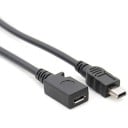 Adaptor între Mini USB și Micro USB cu cablu de 14 cm Adaptor negru cu conectori masculini și femele Pentru conectarea cablului la un dispozitiv 1