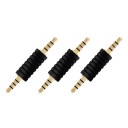 Adaptor jack 3,5 mm masculin la masculin pentru conectarea echipamentelor audio și cablurilor cu jack Lățime 5,1 cm Conectori de culoare aurie Pachet 1