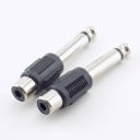 Adaptor jack 6,35 mm masculin la RCA cinch feminin 10 buc Reductor pentru conectarea cablului RCA la priză jack realizare Mono Capete metalice 4