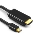 Adaptor mini DisplayPort mascul la HDMI mascul 4K x 2K Cablu de 1,8 m Convertor mDP la HDMI MacBook PC Notebook Monitor TV Plug &amp; Play Transmisie de înaltă calitate 1
