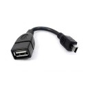Adaptor Mini USB masculin la USB-A feminin cu cablu scurt de cca 10 cm pentru conectarea dispozitivelor cu conector USB-A la portul Mini USB Negru 1