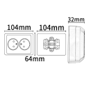 Adaptor UE pentru priză electrică de exterior cu împământare 2× ștecher CA 220V 16A priză universală de uz rezidențial din plastic ignifug 3
