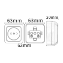Adaptor UE pentru priză electrică exterioară cu împământare 220V 16A, ștecher AC ignifug din plastic, uz universal rezidențial 4