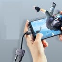 Adaptor USB-C la jack de 3,5mm și USB-C pentru încărcarea simultană a telefonului și ascultarea muzicii Corp ș gray din aliaj de aluminiu Dimensiuni 4