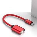 Adaptor USB-C la USB cu cablu împletit pentru conectarea flash drive-ului sau mouse-ului la telefon și laptop Port USB-A Feminin Lungime 18 1