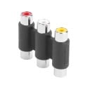 Adattatore 3x RCA femmina a femmina Giunto triplo per collegare e prolungare cavi RCA cinch Prese colorate 3