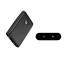 Adattatore audio Bluetooth 5.0 2v1 Trasmettitore e ricevitore AUX USB per TV PC Auto Altoparlanti Batteria integrata Trasmissione Hifi Suono uscita 3,5mm 3