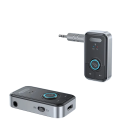 Adattatore audio Bluetooth 5.3 2v1 jack 3,5mm e USB-C Trasmettitore Ricevitore per auto Cuffie TV PC Trasmissione stabile 10 m 9h durata Batteria 2